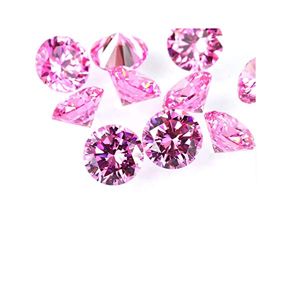 Alone Moon loose pink round cubic zirconia high temperature do not change color support wax inlaying (3.0mm-500pcs)