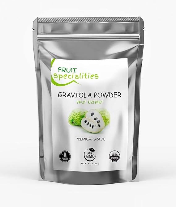 Graviola FRUIT Powder, All-Natural Pure Graviola Soursop Annona Muricata Guanabana Fruit Powder (3.52 Oz)