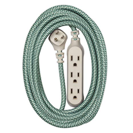360 Electrical 360430 Habitat Braided Extension Cord, 15 ft. - Sea Glass