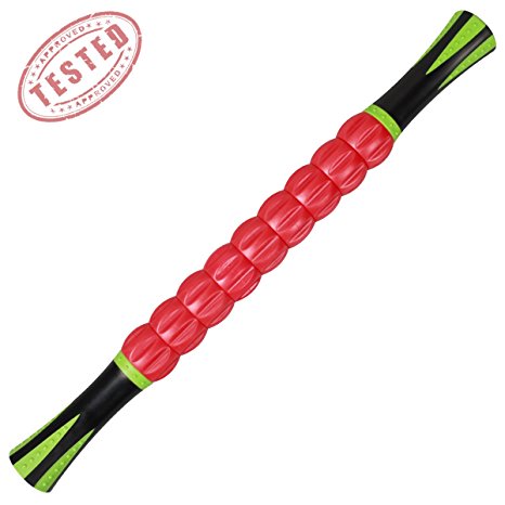 GIWOX Muscle Roller Stick for Athletes - 18 Inch Exercise Roller Massager Body Self Massage Tool for Trigger Point Release and Muscle Soreness Due to Running, Track, Soccer, Yoga, Cycling ect