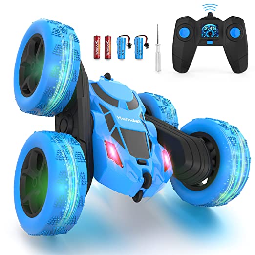 Hamdol Remote Control Car Double Sided 360°Rotating 4WD RC Cars with Headlights 2.4GHz Electric Race Stunt Toy Car Rechargeable Toy Cars for Boys Girls Birthday