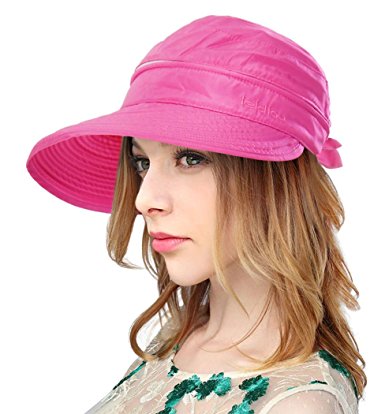 Verabella Women UPF 50  UV Sun Protection Convertible 2 In 1 Visor Beach Golf Hat