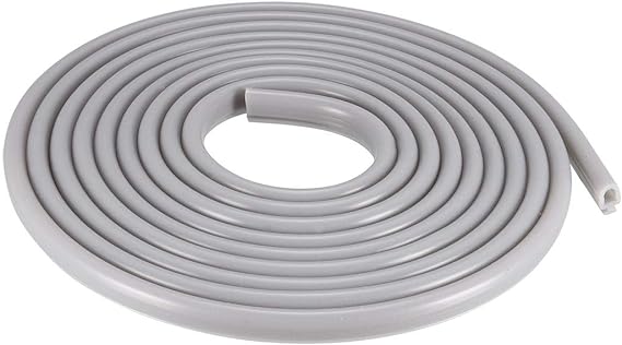 uxcell T-Slot Mount Window Weatherstrip Seal 6.5mm Bulb Bubble for 4mm Slot 3 Meters Long Gray