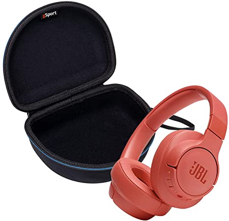 JBL Tune 700BT Wireless Over-Ear Headphone Bundle with gSport Deluxe Travel Case (Coral)