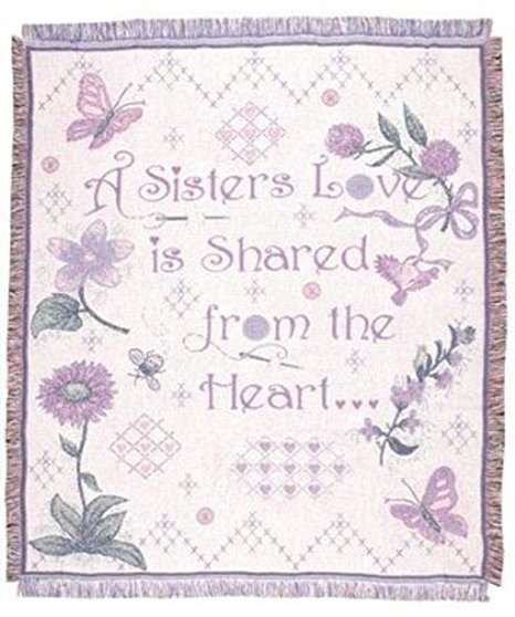 "A Sister's Love" Garden Afghan Throw Blanket 48" x 60"