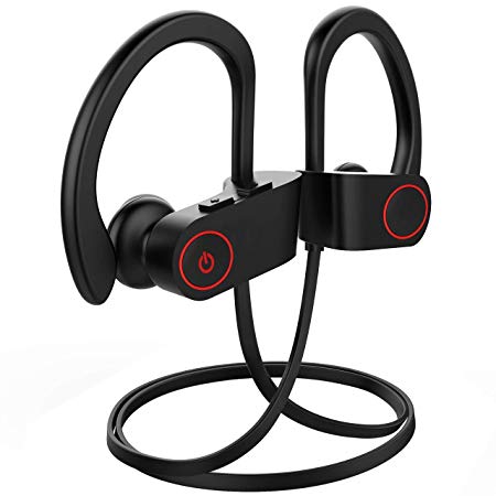 Wireless Headphones Bluetooth Earbuds With Mic for Running Gym Deep Bass Sports Wireless Earphones Sweatproof Headsets for iPhone Android TV Black