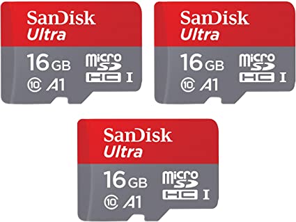 SanDisk 16GB 3-Pack Ultra microSDHC UHS-I Memory Card (3x16GB) - SDSQUAR-016G-GN6MM