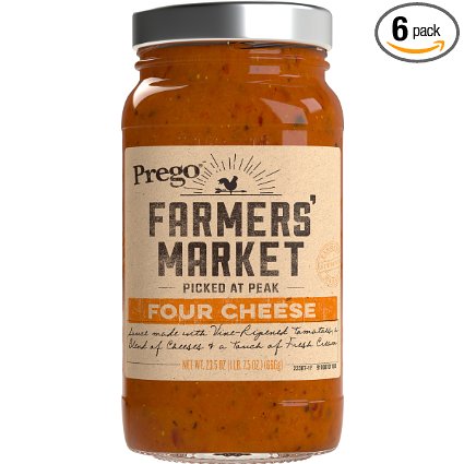 Prego Farmers Market Sauce, Four Cheese, 23.5 Ounce (Pack of 6)