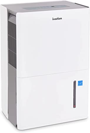 Ivation 3,000 Sq. Ft Energy Star Dehumidifier, Large Capacity Compressor De-humidifier for Extra Big Rooms and Basements w/ Continuous Drain Hose Connector, Humidity Control, Auto Shutoff and Restart