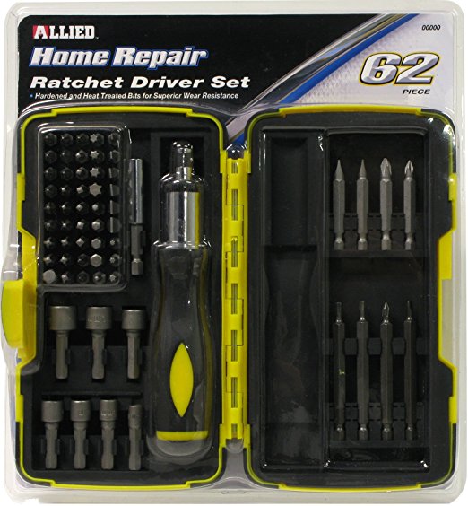 Allied Tools 66527 Home Repair 62 piece Ratcheting Driver Set