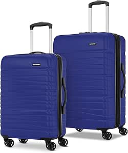 Samsonite Evolve Se Hardside Expandable Luggage with Double Spinner Wheels, Saphir Blue, 2PC Set (CO/M)