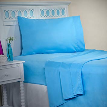 Lavish Home Series 1200 3 Piece Sheet Set, Twin, Blue