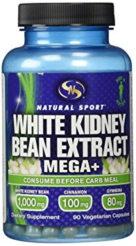 Natural Sport White Kidney Bean Extract Mega  Capsules, 90 Count