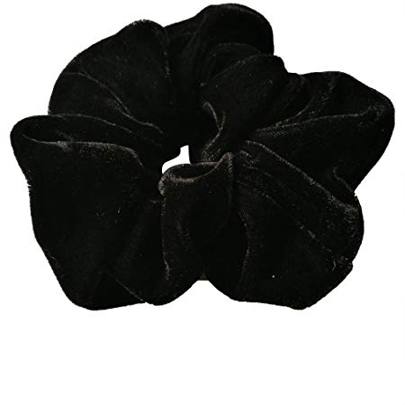 1 Pc Black Color Large Scrunchies Velvet Elastic Hair Ties Ropes