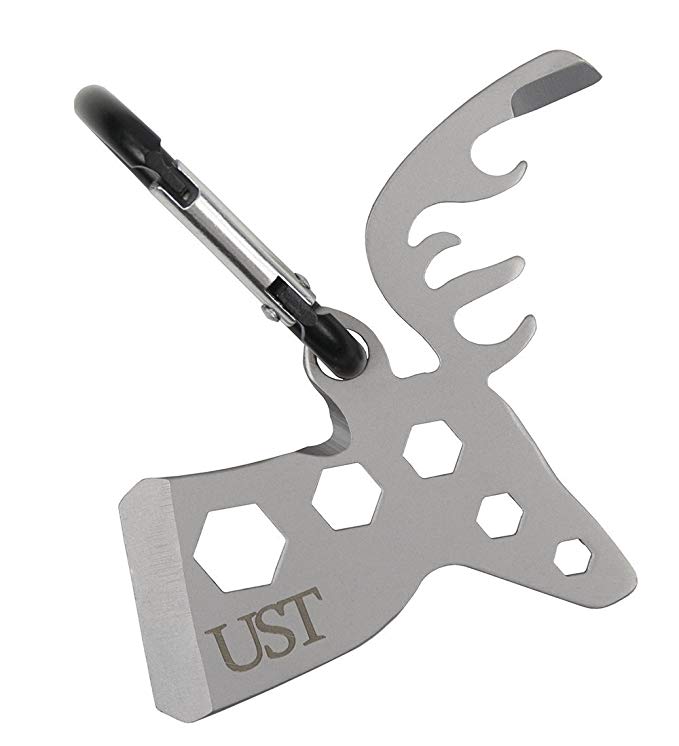 UST Tool-a-Long Multi-Tool Carabiners with Durable, Compact Stainless Steel Construction for Hiking, Kayaking, Camping, Travel and Outdoor Survival