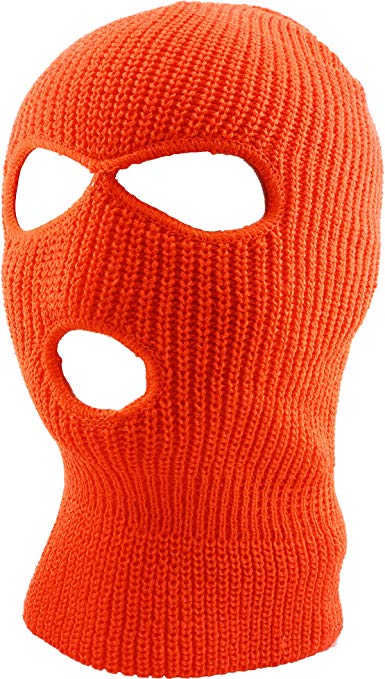 Mens Balaclava Collection Fleece Three Hole Mask Winter Knit Ski Hat Ribbed Beanie Winter