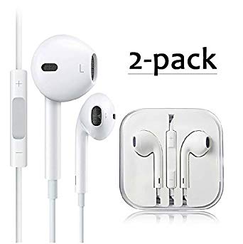 ALECTIDE Earphone/Headphones, Earbuds HD Sound Bass Earphones Compatible Apple iPhone 6s/6 Plus/5s/5c/5/4s/SE iPad/iPod 7 All 3.5mm Earbuds Devices [2 Pack]…