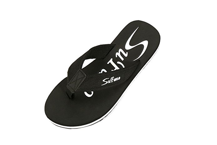 Sufano Men's Soft 3 layer Sandals Flip Flop with Comfort Cotton Strap