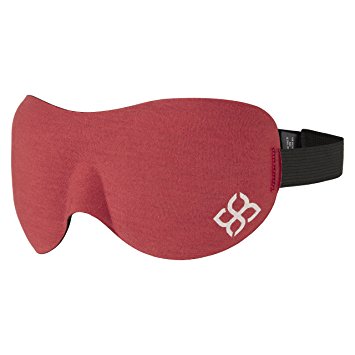 Red Sleep Mask by Bedtime Bliss® - Contoured & Comfortable With Moldex® Ear Plug Set. Includes Carry Pouch for Eye Mask and Ear Plugs - Great for Travel, Shift Work & Meditation