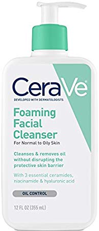 CeraVe Foaming Facial Cleanser 12 oz for Daily Face Washing, Normal to Oily Skin (packaging may vary)