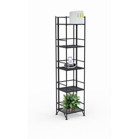 Convenience Concepts Designs2Go Metal Folding 5 Shelf Bookcase, Black Finish