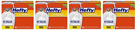 Hefty ZuuvrY Strong Trash Bags (Tall Kitchen Drawstring, 13 Gallon), 4 Pack