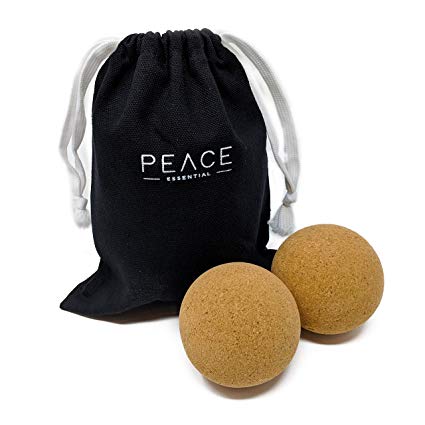 100% Natural Cork Massage Ball Set | Deep Tissue Trigger Point Therapy | High Density, Non-Toxic + Eco-Friendly Massage Roller | Canvas Bag Included (Small 2.5")