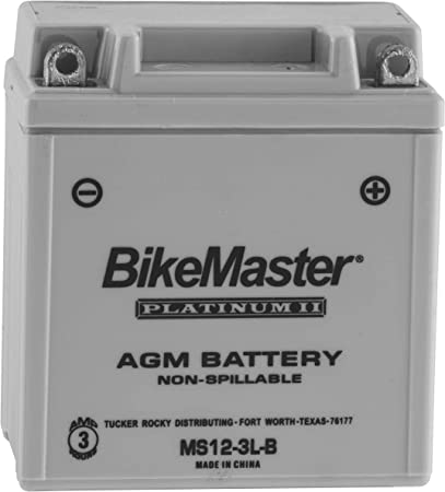 BikeMaster AGM Platinum II Battery For Yamaha XT250 1984 / XT350 1985-2000 - MS12-3L-B