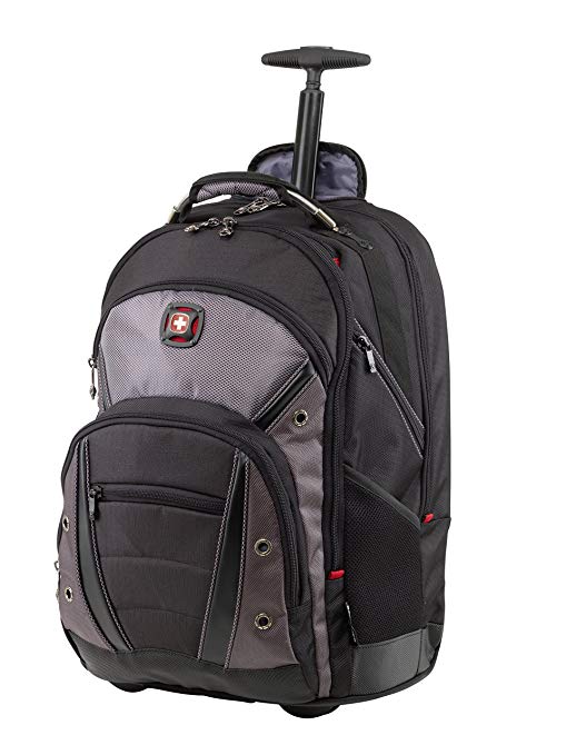 Wenger Luggage Synergy Wheeled 16" Laptop Backpack Bag, Black/Grey, One Size