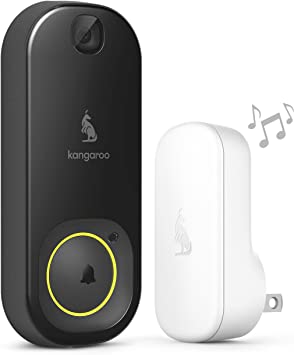 Kangaroo Smart Doorbell Camera   Indoor Chime | Photograph Motion at The Door | Photo Push Notifications | Photo Capture of Guests & Package Deliveries | WiFi Required | No Hard-Wiring