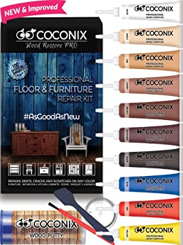 Coconix Floor And Furniture Repair Kit - Restorer Of Your Wooden Table, Cabinet, Veneer, Door And Nightstand - Super Easy Instructions Matches Any Color - Restore Any Wood