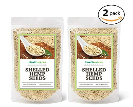 Healthworks Hemp Seeds, Shelled Pesticide-Free, 4lb(2 2lb Packs)
