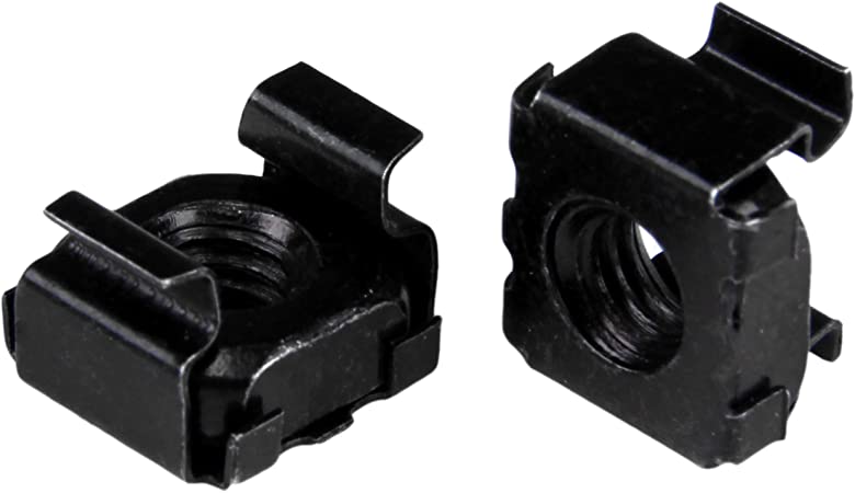 StarTech.com M6 Cage Nuts - 50 Pack, Black - M6 Mounting Cage Nuts for Server Rack & Cabinet (CABCAGENUT6B)