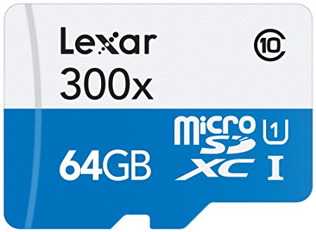 Lexar High-Performance microSDXC 300x 64GB UHS-I/U1 Flash Memory Card - LSDMI64GBBNL300
