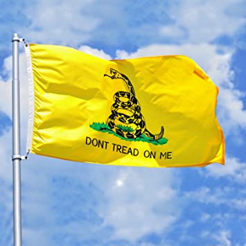 Feezen Embroidered Gadsden Flag 3x5 Ft Don't Tread on Me Flags Heavy Duty, Sturdy Brass Grommets, Vibrant Color, Rattle Snake Flag for Outdoor Indoor Use