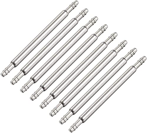 uxcell Spring Bar Pins - 19mm x 1.5mm x 0.8mm Double Fringe Stainless Steel Watch Band Pins Replacement Watch Lug Link Pins 8Pcs