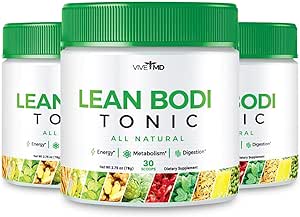 Nagano Lean Bodi Tonic Powder Official FormulaLean Bodi Tonic All Natural with Vitamin B6, and BCAA for Maximum Strength, Cleanse and Lean Metabolic Powder Support Lean Bodi Drink (3 - Pack)