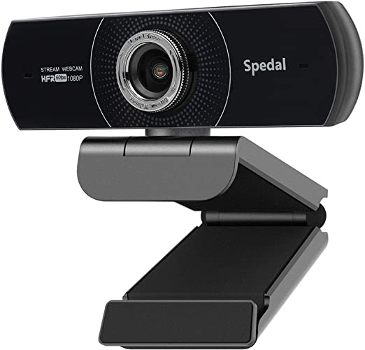 Spedal Webcam 1080p 60fps, HD Webcam with Microphone for Desktop, Manual Focus USB Webcam for Laptop, Computer Camera Streaming for Skype/Facebook/OBS Compatible for Mac/Windows