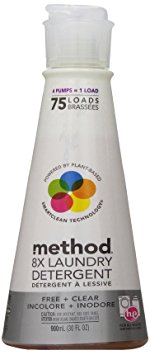 Method Naturally Derived 8X Concentrated Laundry Detergent Pump, Free   Clear, 75 Loads, 30 Ounce