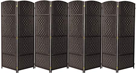 Sorbus Room Divider Privacy Screen, Foldable Panel Partition Wall Divider, Room Dividers and Folding Privacy Screens, Diamond Double-Weaved (8 Panel, Espresso Brown)