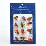 Piscifun 12pcs Fly Fishing Flies Set Butterfly Like Trout Bass Floating Fishing Lure