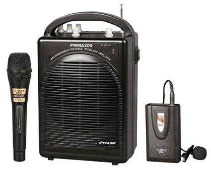 Pyle PWMA200 Compact & Wireless Microphone PA Speaker System, Handheld Mic