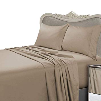 Luxurious Six (6) Piece BRONZE Solid Solid / Plain, KING Size, 1000 Thread Count Ultra Soft Single-Ply 100% Egyptian Cotton, Extra Deep Pocket Bed Sheet Set with FOUR (4) PILLOW CASES&nbsp;1000TC