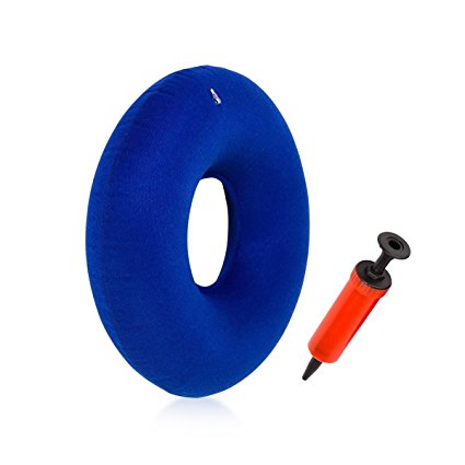 Inflatable Donut Ring Cushion Hemorrhoid Treatment Seat Pillow for Tailbone Pain Child Birth Coccyx Pregnancy Prostatitis Prostate Bed Sores Relief wheelchair -by Eastshining (35cm(13.78''))