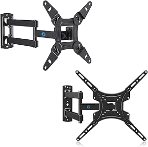 Pipishell Full Motion TV Monitor Wall Mount PISF1 for 13-42 Inch TVs,VESA 200x200mm.Articulating TV Mount PIMF2 for 13-55 Inch TVs,VESA 400x400mm,Single Wood Stud