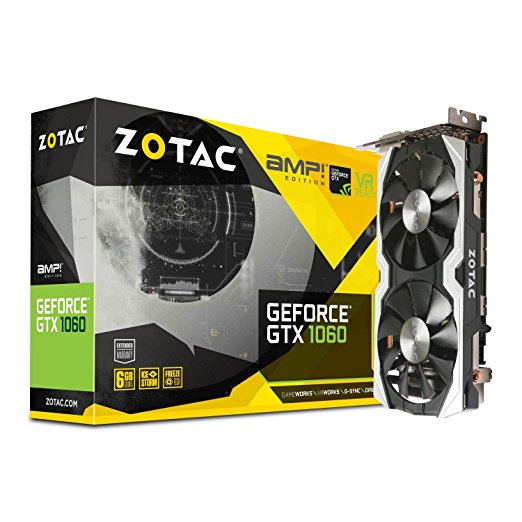 Zotac NVIDIA GeForce GTX 1060 6 GB AMP Edition GDDR5 Graphics Card - Black