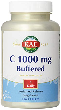 KAL Vitamin C Buffered Sustained Release Tablets, 1000 mg, 100 Count