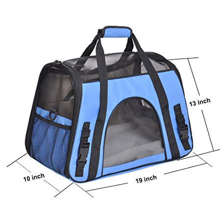 Pet Carrier, PYRUS Airline Approved Soft-Sided Kennel Cab Folding Soft Dog Crate Pet Travel Carrier Bag for Dogs Cats and Puppies