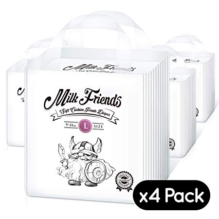Milk Friends - Disposable Hypoallergenic Easy Pull Up Pants, Size 4(20-31lbs), 24pcs 4packs Count 96