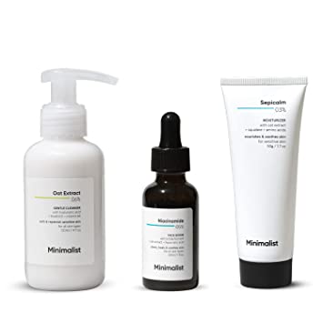 Minimalist Sensitive Skincare Kit | Routine Kit For Women & Men | Face Wash, Serum & Moisturizer Combo